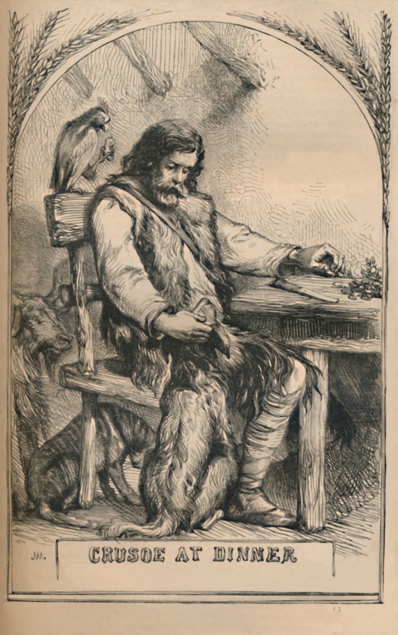 Crusoé no jantar, c1870 de Unbekannt