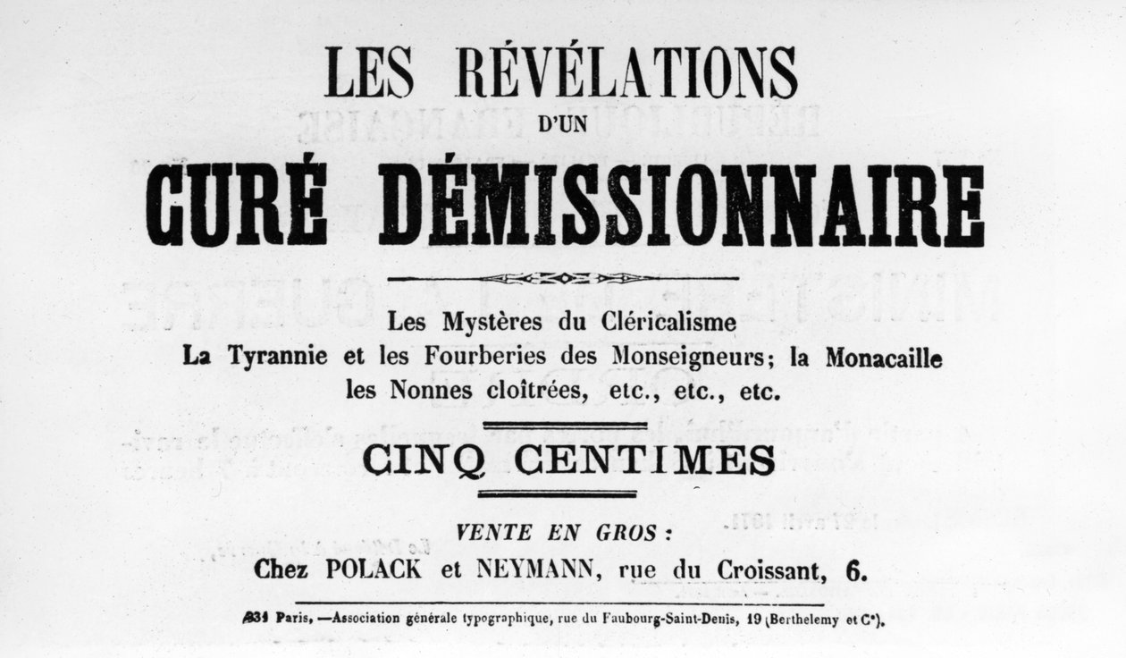 Cure Demissionnaire, de pôsteres políticos franceses da Comuna de Paris, maio de 1871 de Unbekannt
