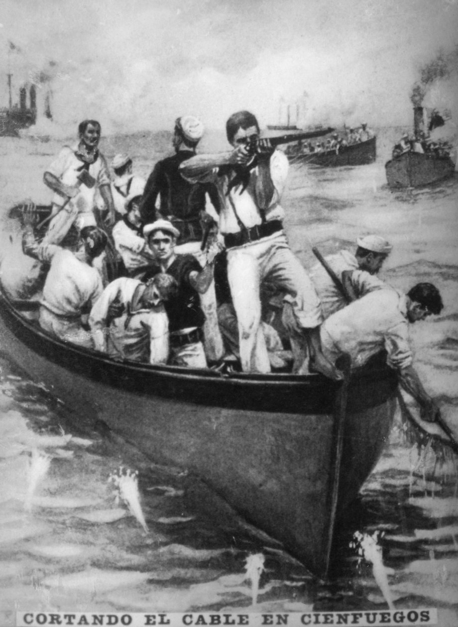 Cortando os cabos de Cienfuegos, 1898, 1920 de Unbekannt