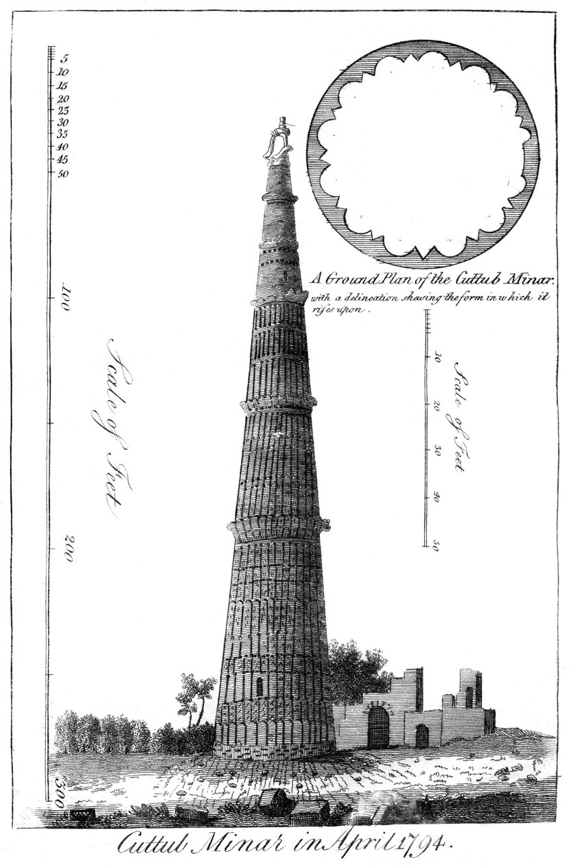 Cuttub Minar em abril de 1794, 1799 de Unbekannt