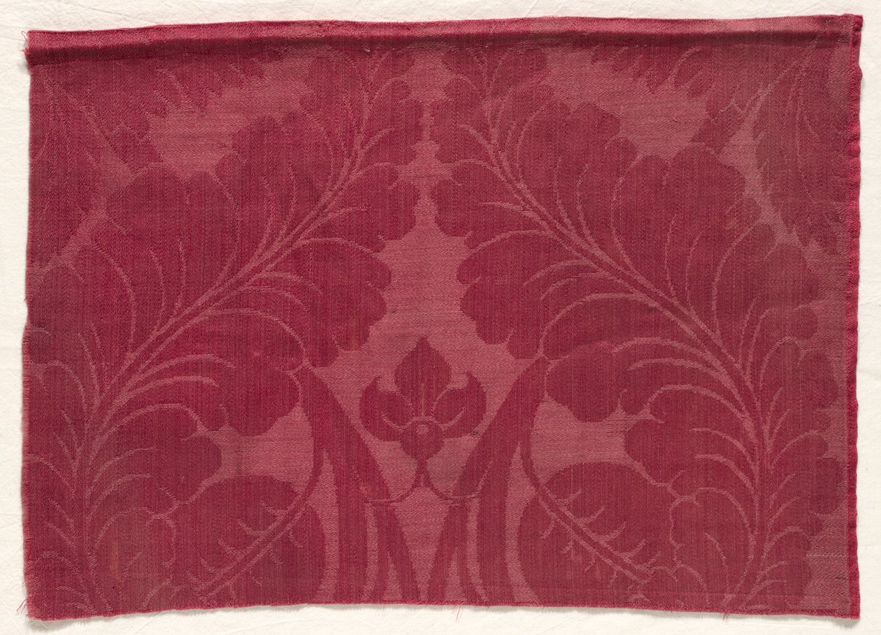 Damasco com folha e design floral, de 1700 a 1800. de Unbekannt