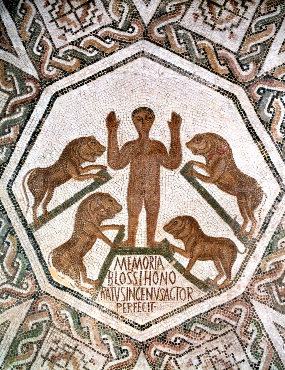 Daniel na cova dos leões, mosaico romano de Bordj El Loudi, Tunísia, século V dC de Unbekannt