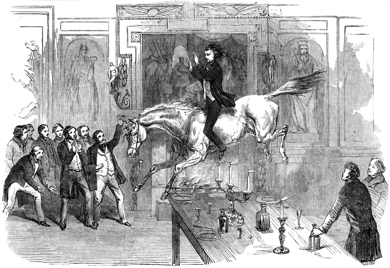 Salto ousado na sala de jantar do White Hart Hotel, Aylesbury, Buckinghamshire, século XIX de Unbekannt