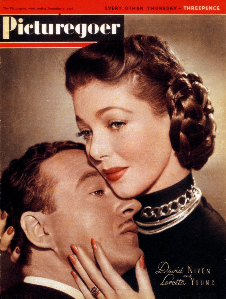 David Niven 1910-1983 e Loretta Young 1913-2000, atores, 1946 de Unbekannt