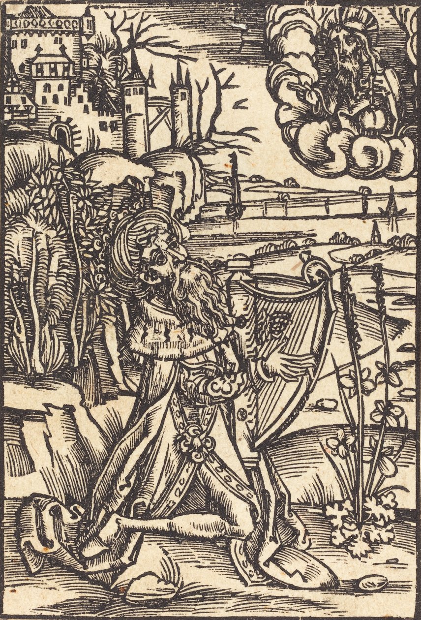 David tocando harpa, c. 1500. de Unbekannt