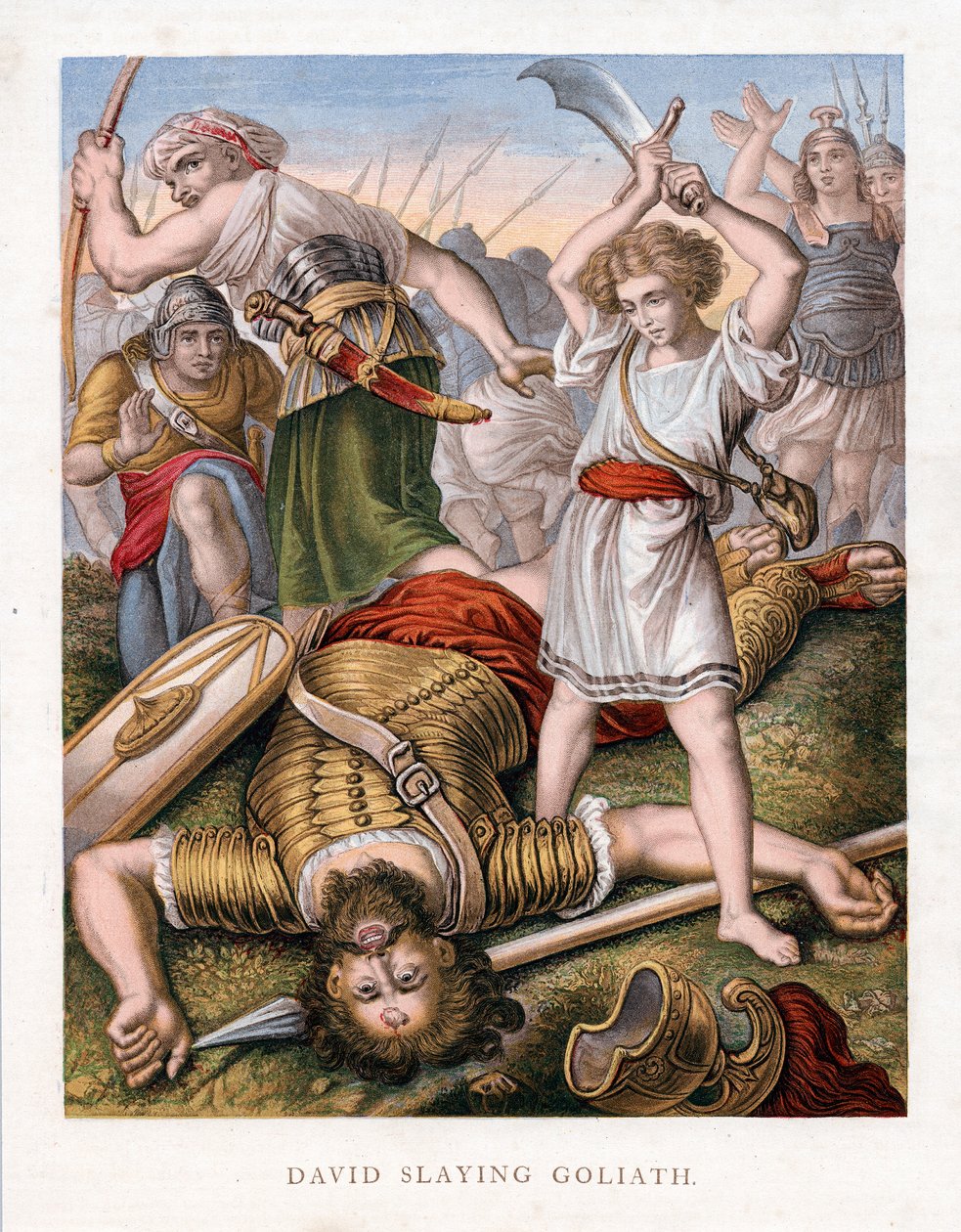 Davi matando Golias, c1860 de Unbekannt