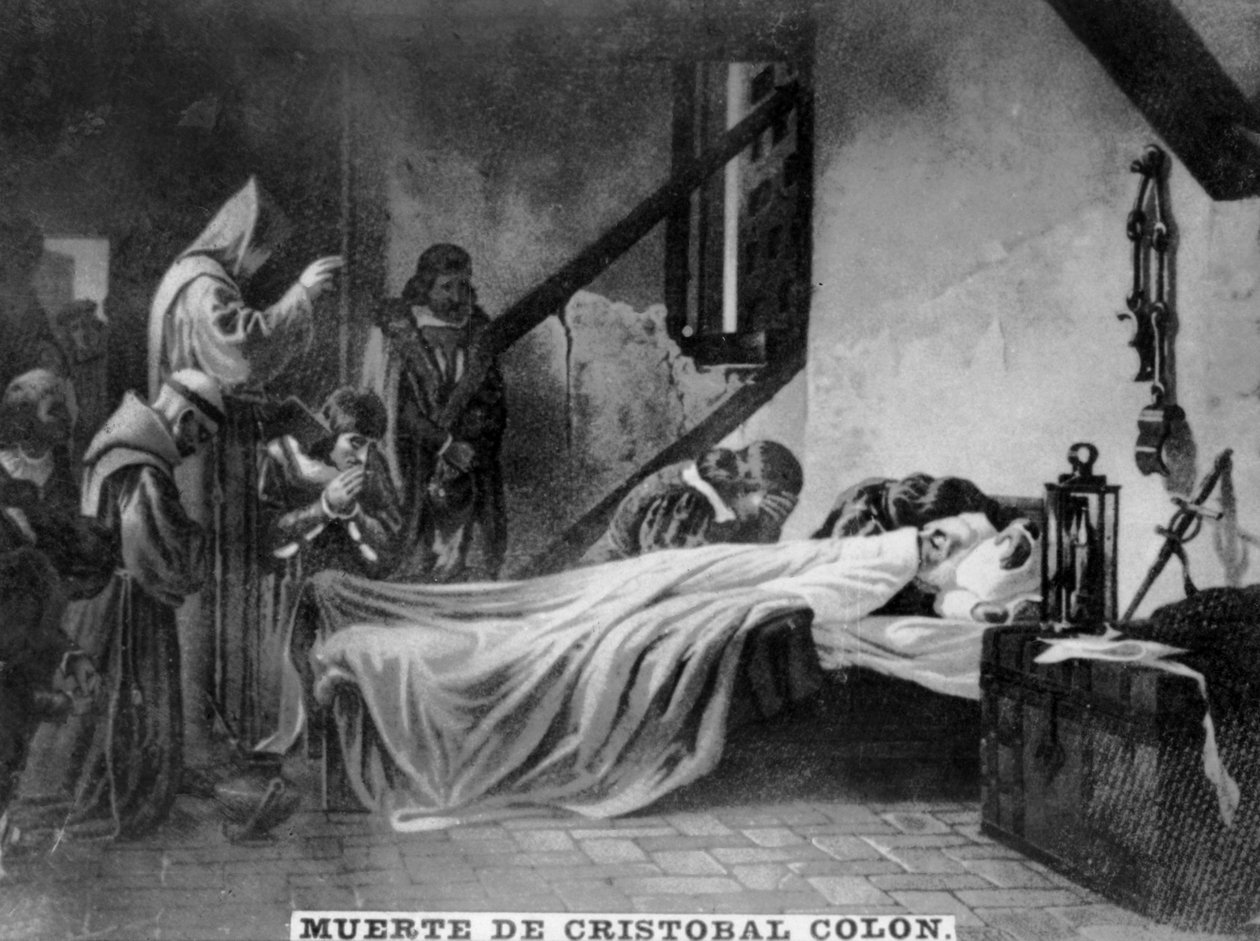 Morte de Christopher Colombus, século 16, 1920 de Unbekannt