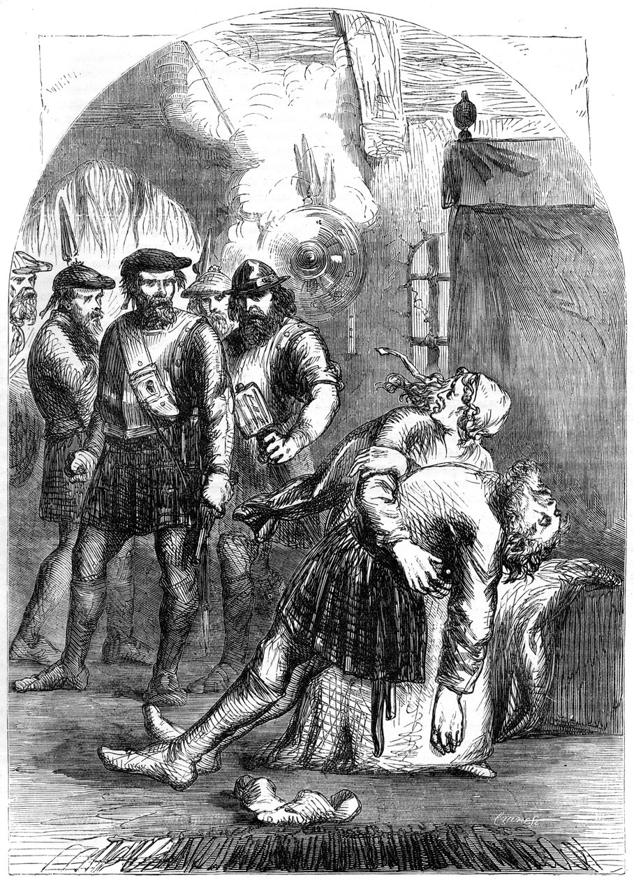 Morte de Mac Ian, o massacre de Glencoe, 1692, século XIX de Unbekannt
