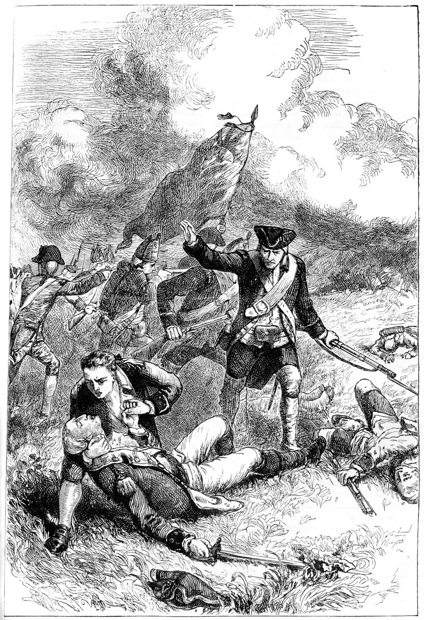 Morte do Major Pitcairn, Batalha de Bunker Hill, Boston, Massachusetts, 1775 c1880 de Unbekannt