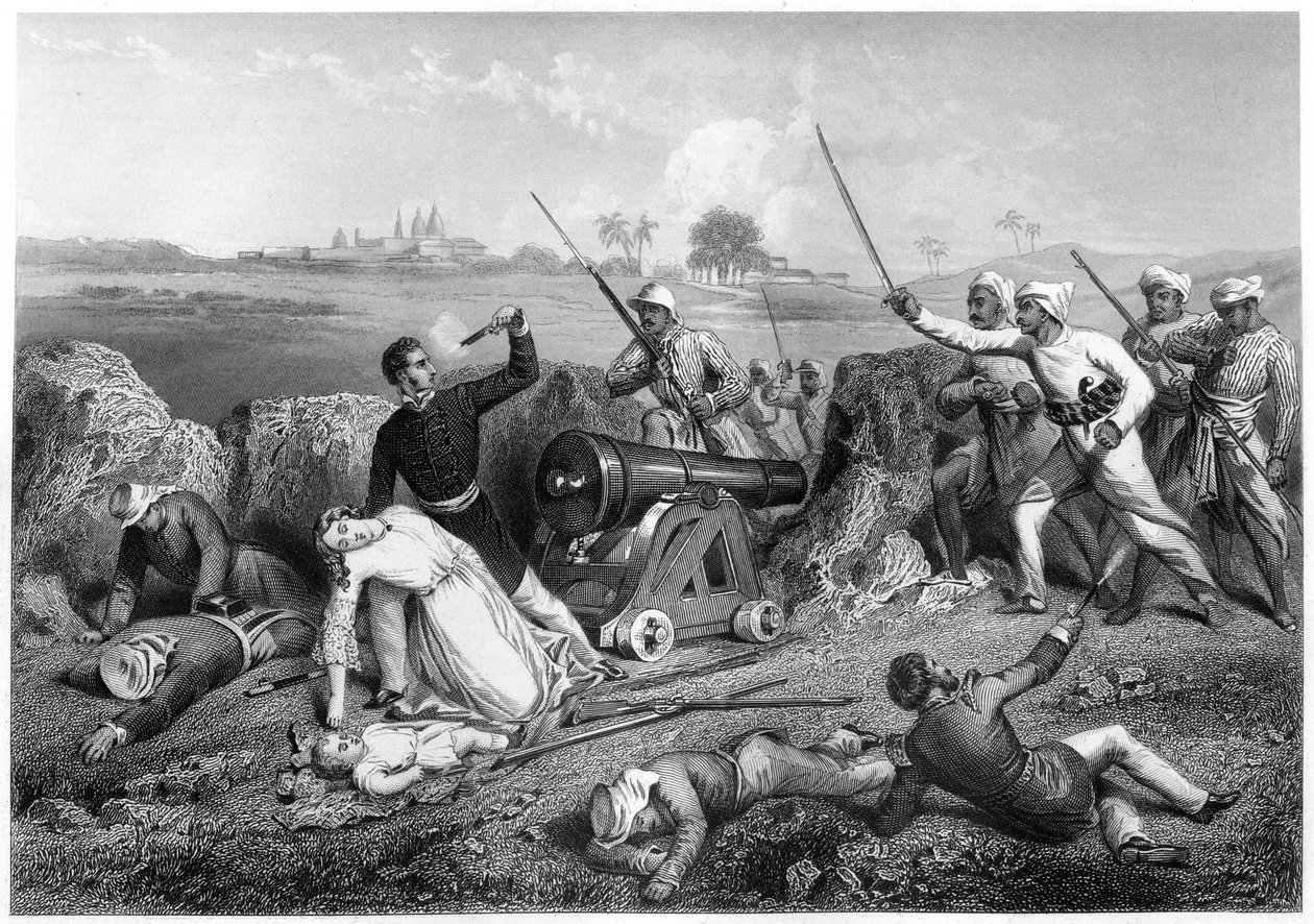 Morte do major Skene e sua esposa em Jhansi, 1857, c1860 de Unbekannt