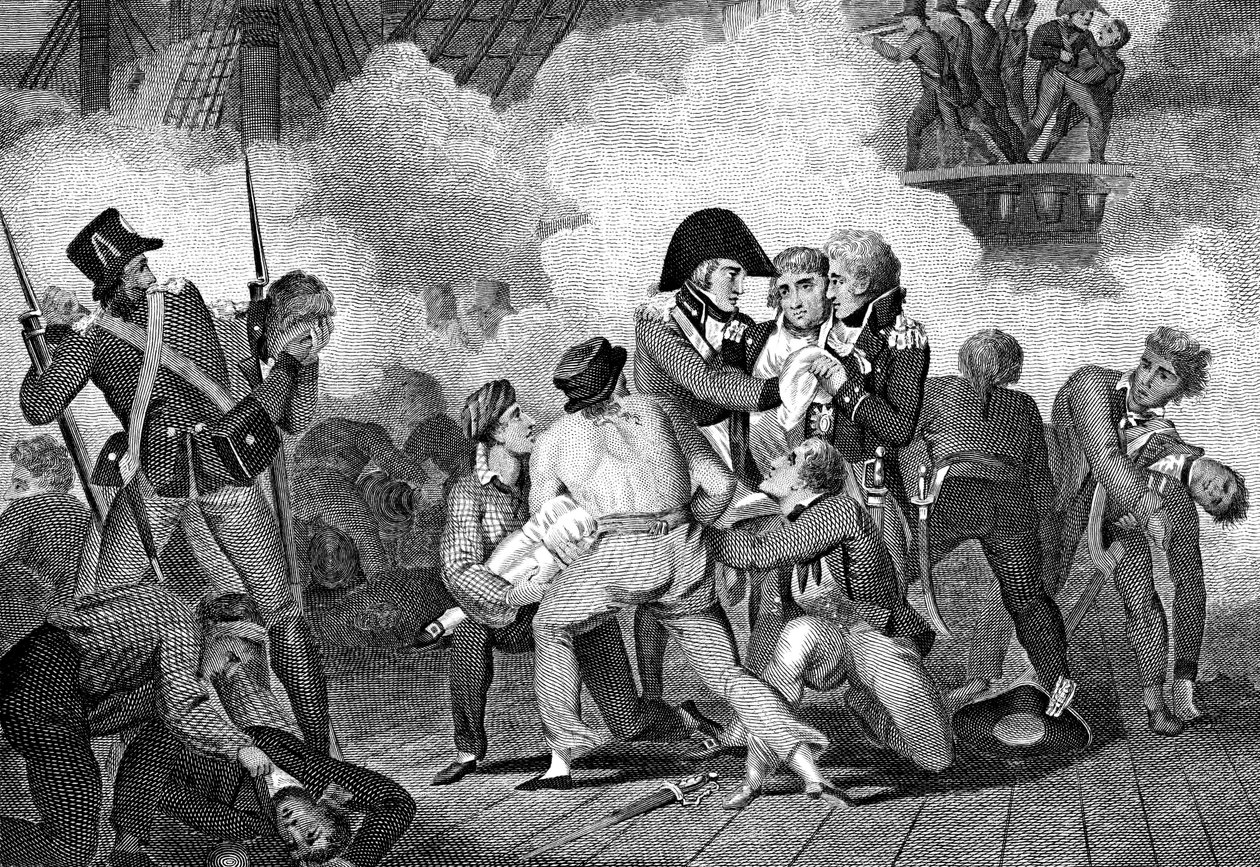 Morte de Nelson a bordo do HMS Victory na batalha de Trafalgar, 1805 1827 de Unbekannt