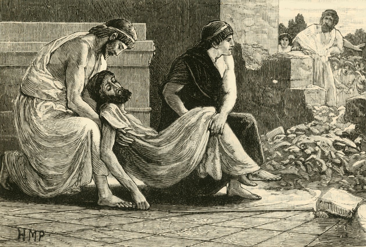 Morte de Pausanias, 1890. de Unbekannt