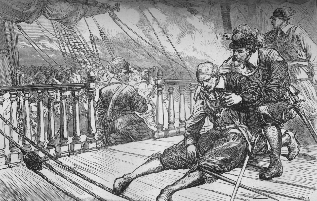 Morte de Van Tromp, 10 de agosto de 1653, c1880 de Unbekannt