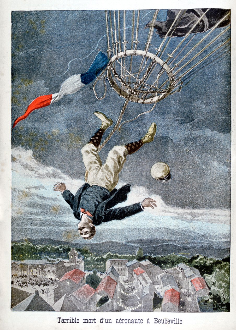 Morte de um aeronauta sobre Beuzeville, França, 1899 de Unbekannt