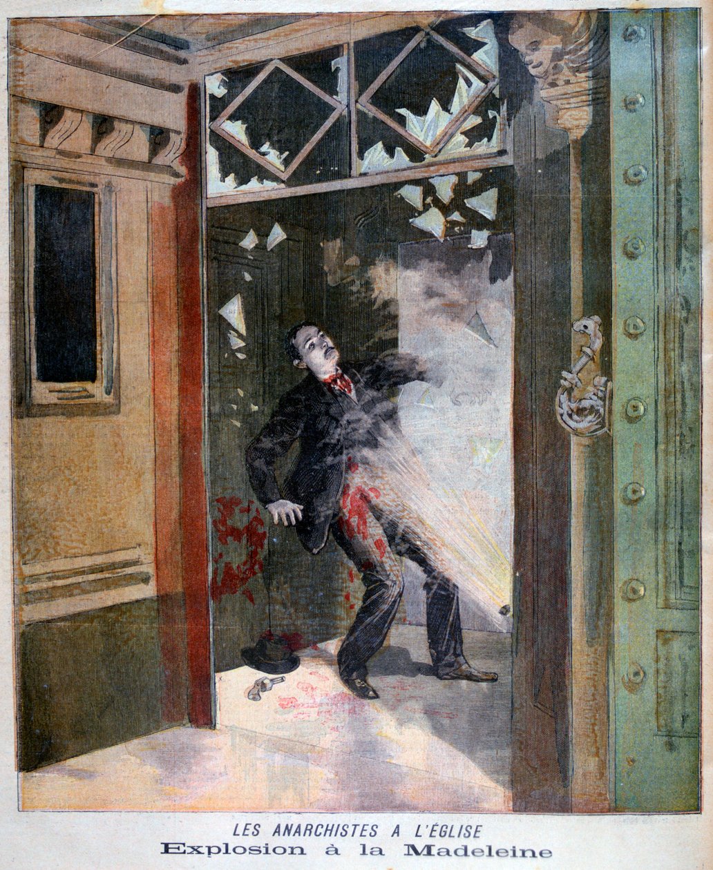 Morte do anarquista Jean Pauwels na Igreja da Madeleine, Paris, 1894 de Unbekannt