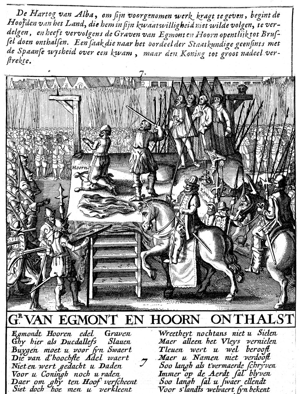 Decapitação do conde Egmont e Hoorn em Bruxelas durante a tirania espanhola na Holanda, 1568 de Unbekannt
