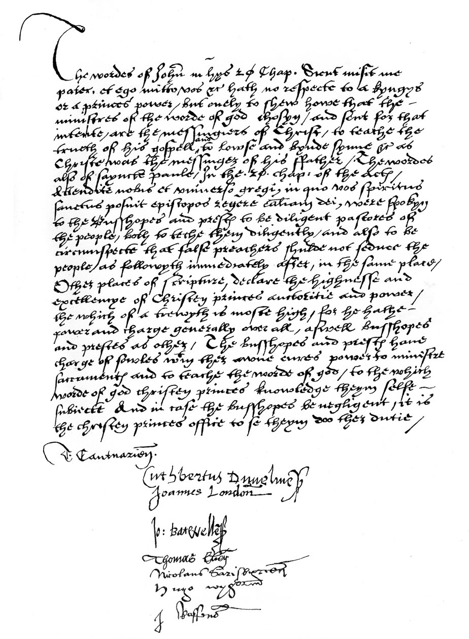 Declaração dos bispos a favor dos poderes do rei Henrique VIII, século XVI, 1840 de Unbekannt