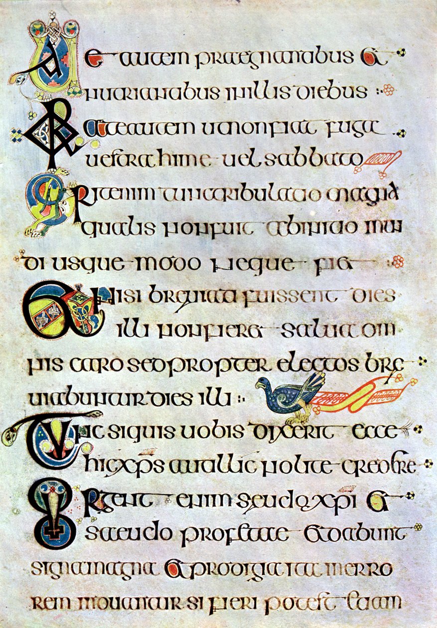 Página de texto decorado, 800 dC, século 20 de Unbekannt