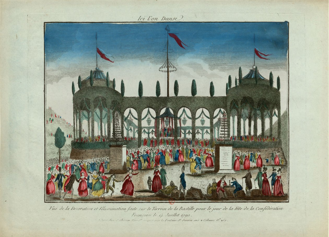 Decoração e Iluminação da Bastilha para o Festival da Federação em 14 de Julho de 1790. de Unbekannt