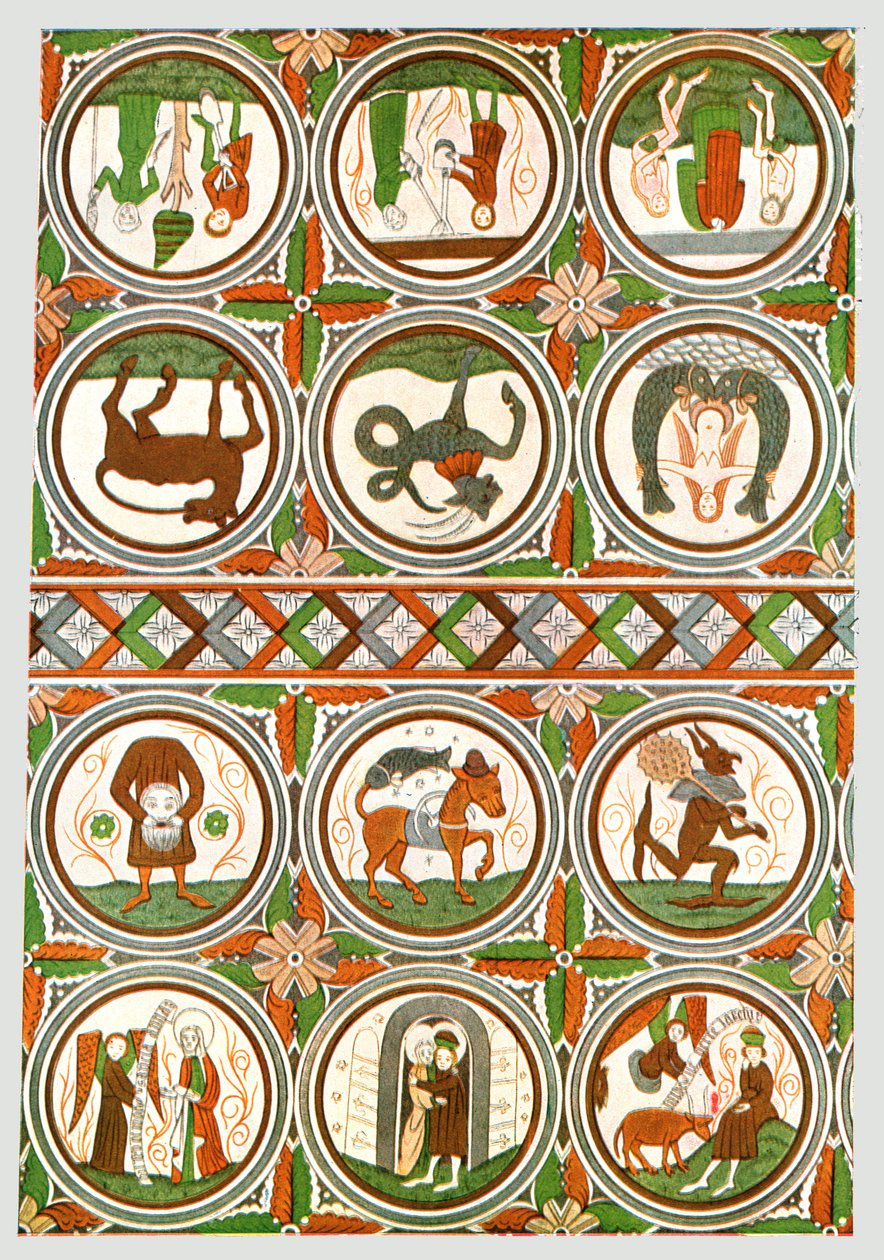 Decoração na Igreja Velha de Stora Råda, Västra Götaland, Suécia, 1928. de Unbekannt