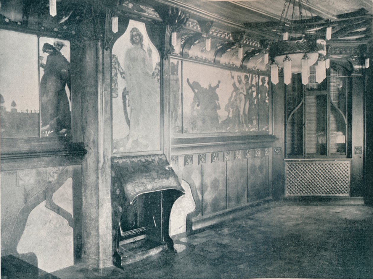 Decorações para uma sala de música de Fritz Erler, c1899 de Unbekannt
