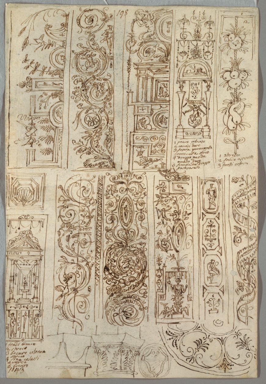 Estudos Decorativos de Candelabros de Unbekannt