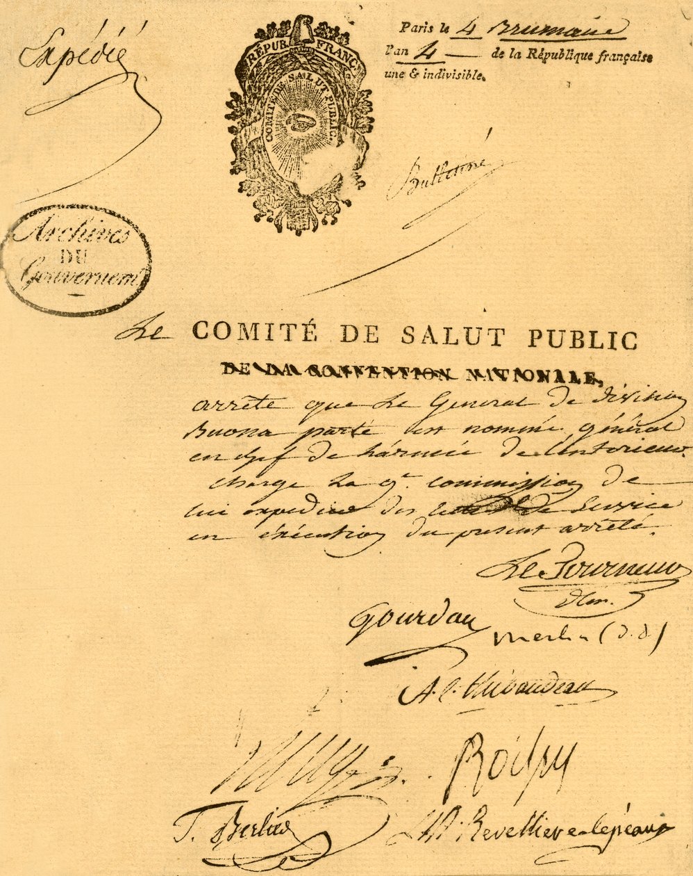 Decreto do Comitê de Saúde Pública, 26 de outubro de 1795, 1921. de Unbekannt