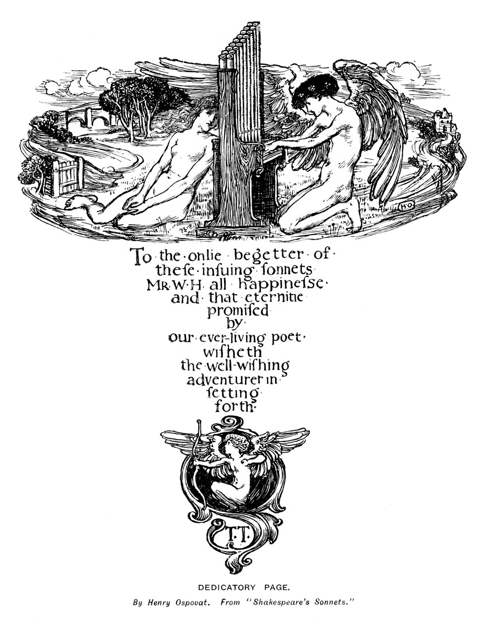 Página dedicatória de Shakespeares Sonnets, 1899 de Unbekannt