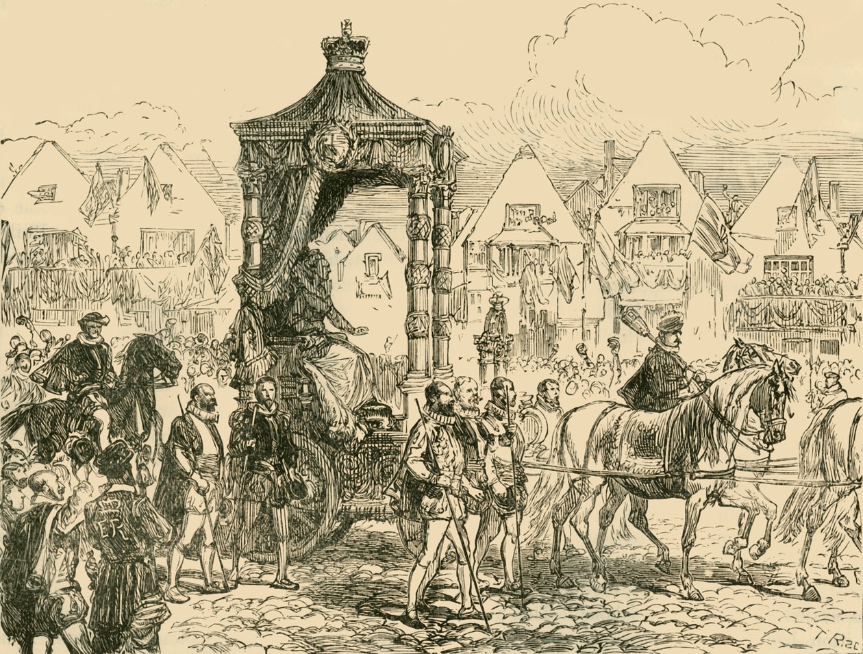Derrota da Armada: Serviço de Ação de Graças em St. Pauls, 1558, 1890. de Unbekannt