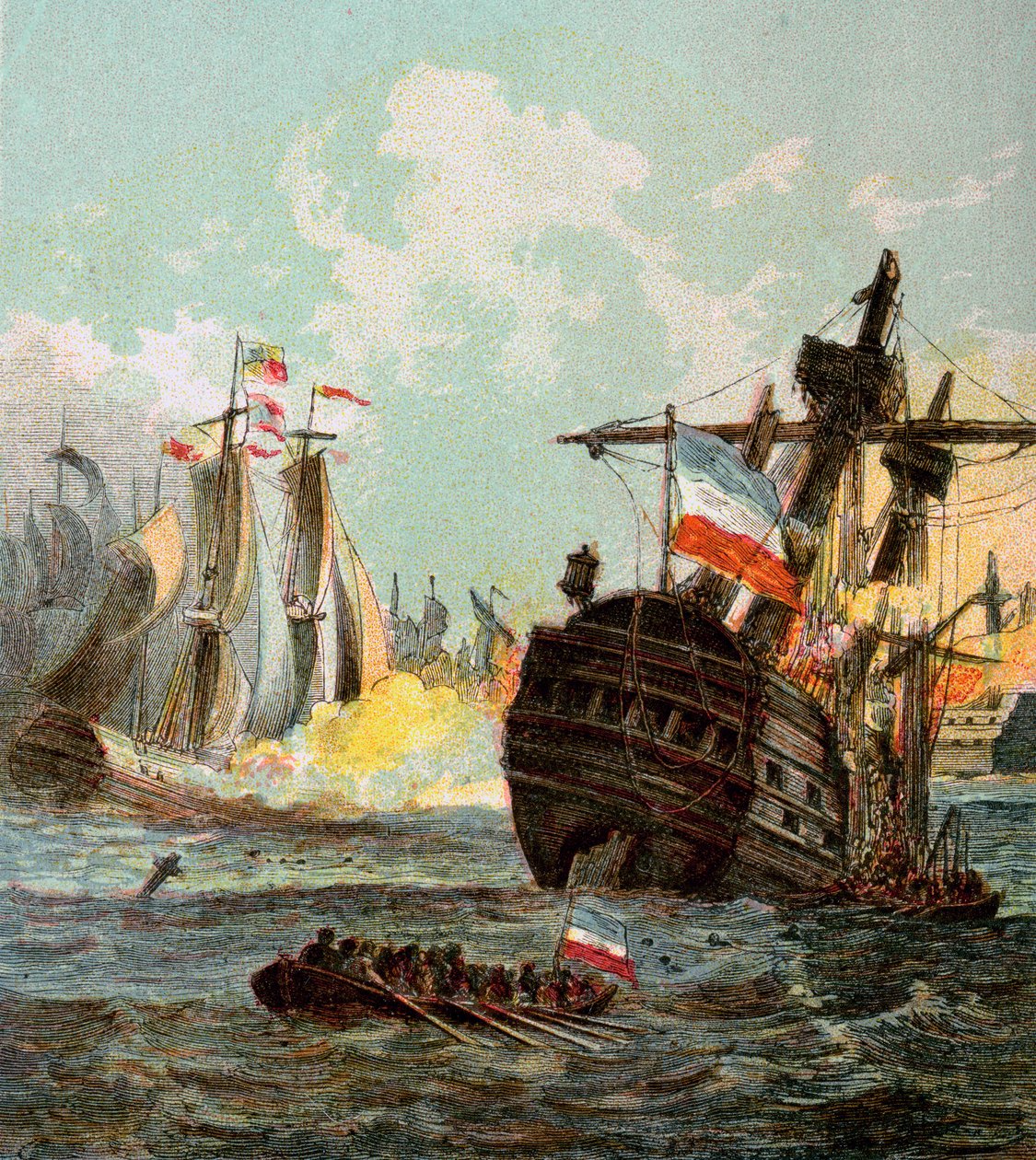 Derrota da frota holandesa, 1666 c1850s de Unbekannt