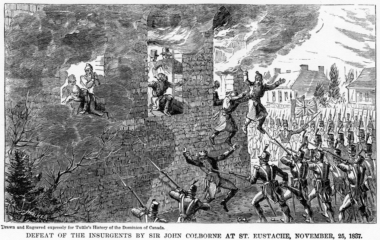Derrota dos insurgentes por Sir John Colborne em St. Eustache, 25 de novembro de 1837, 1877 de Unbekannt