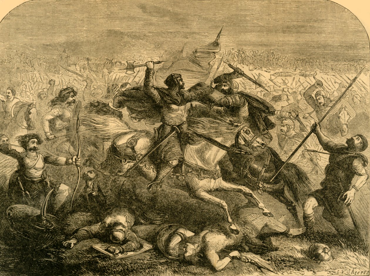 Derrota dos saxões por Arthur, c1890. de Unbekannt