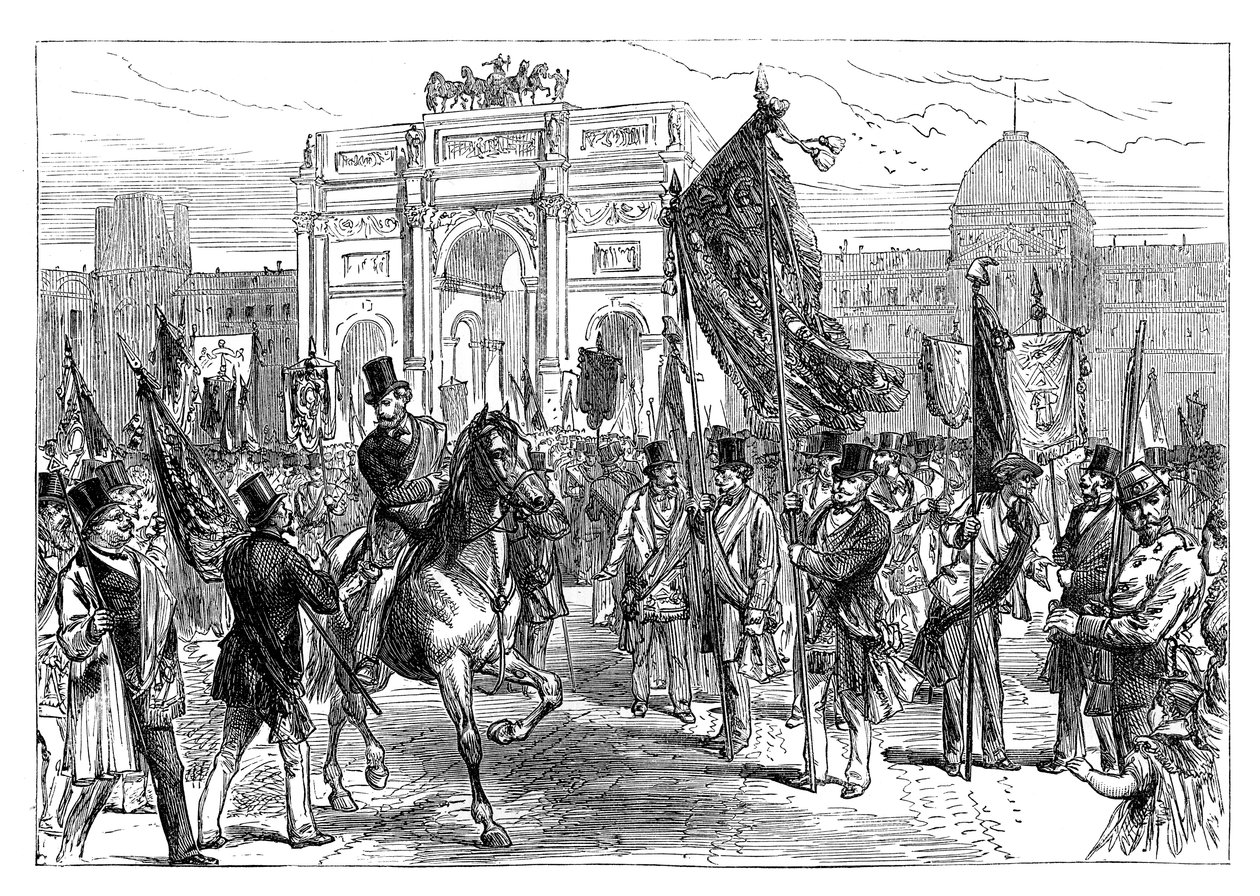 Demonstração dos maçons de Paris, França, 1870, final do século XIX de Unbekannt