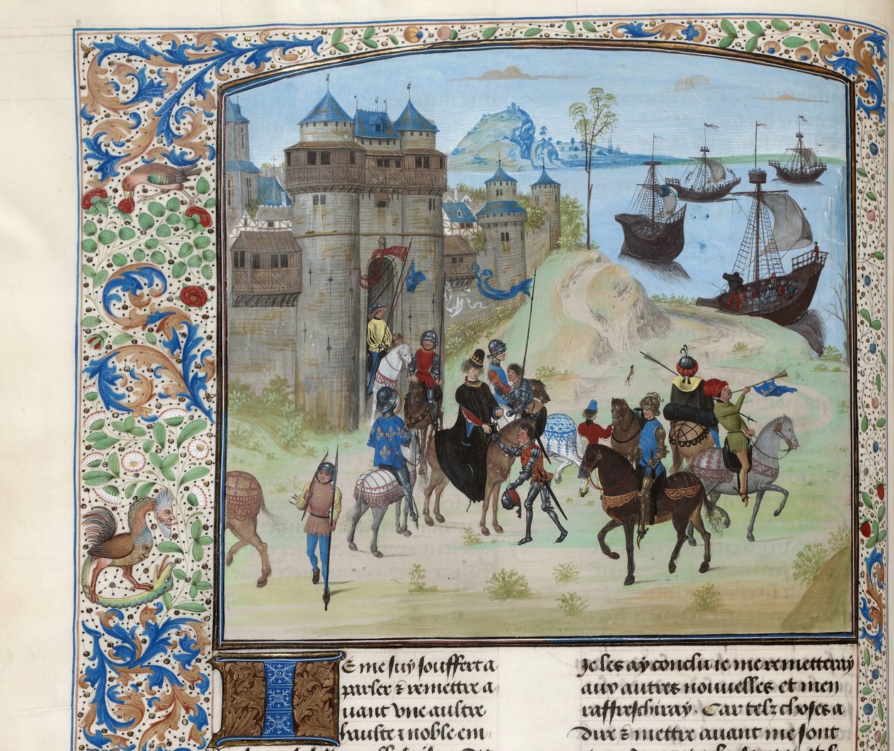 Partida do Duque Ludwig II de Bourbon de Génova para Tunis, ca 1470-1475. de Unbekannt