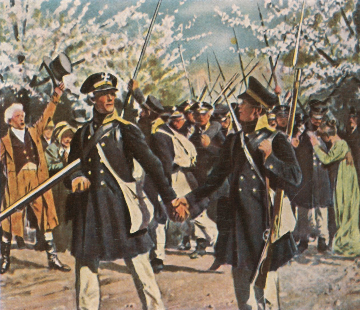 Partida do exército na luta pela independência, primavera de 1813, 1936. de Unbekannt