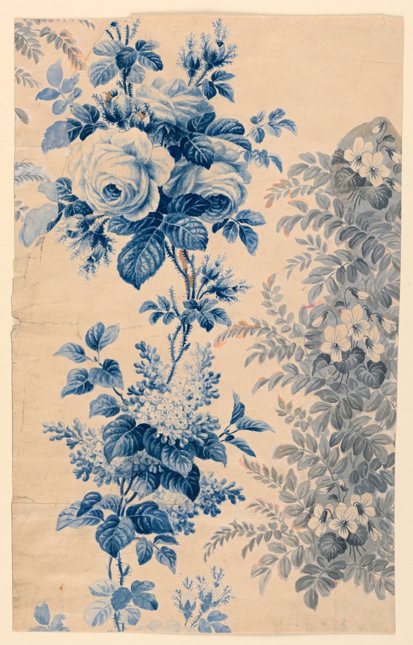 Design para tecido florido ou papel de parede, 1880-90 de Unbekannt