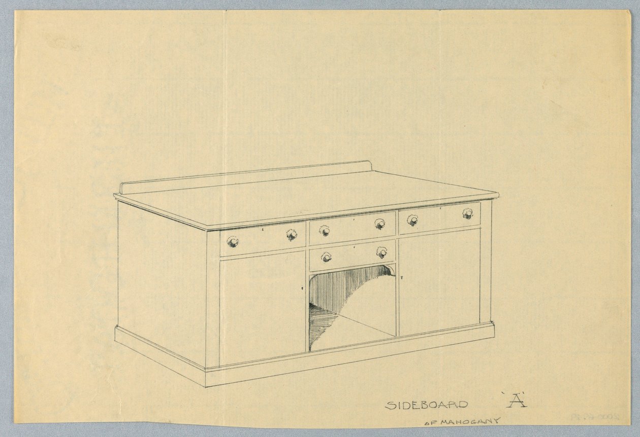 Design para Aparador A de Mogno, 1900-05 de Unbekannt