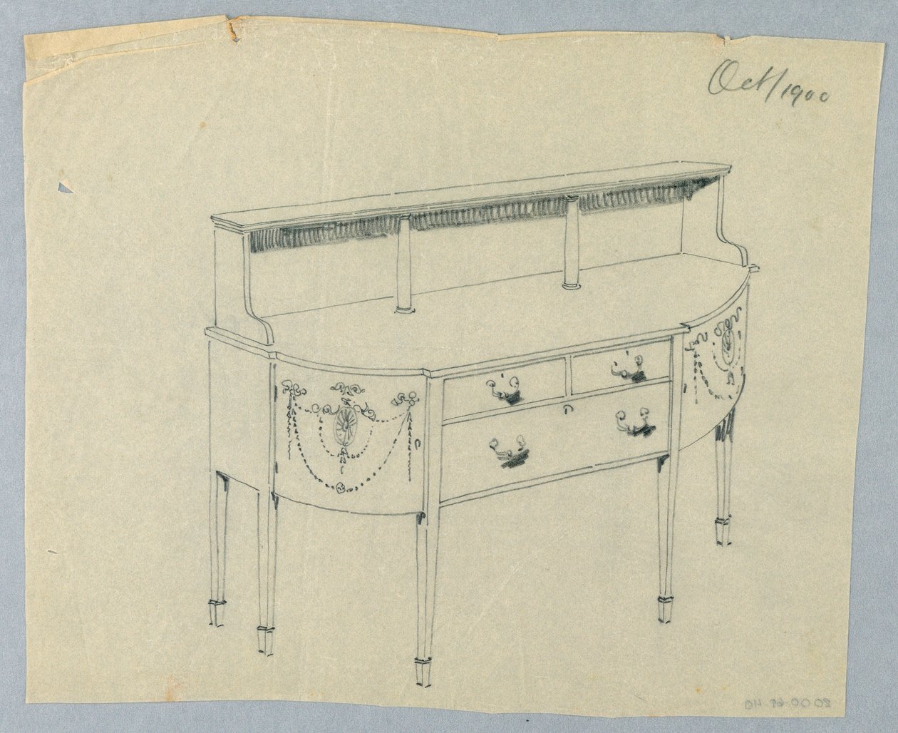 Design para Aparador com ornamento neoclássico, outubro de 1900 de Unbekannt