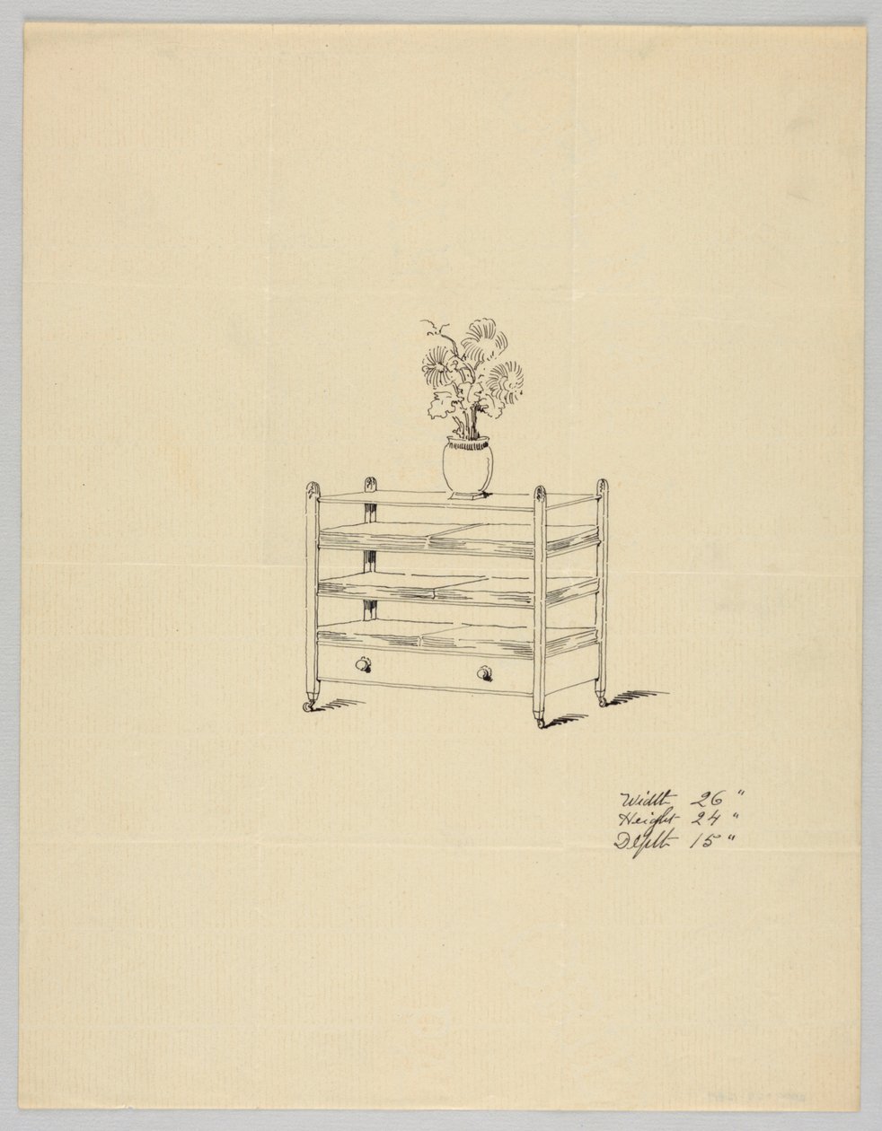 Design para Mesa de Três Camadas com Vaso e Flores, 1900-05 de Unbekannt