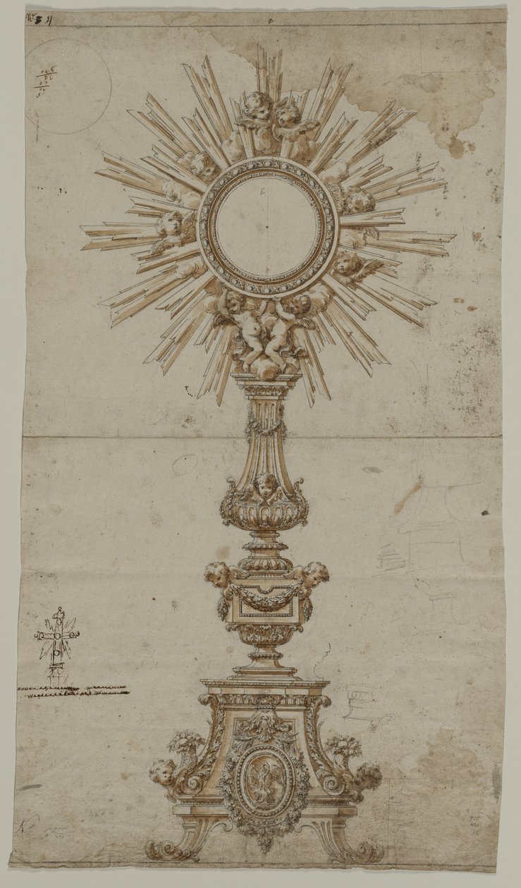 Projeto para um Monstrance, 1600s. de Unbekannt