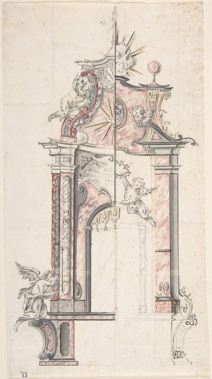 Desenho para Altar com Variante, século XVIII. de Unbekannt
