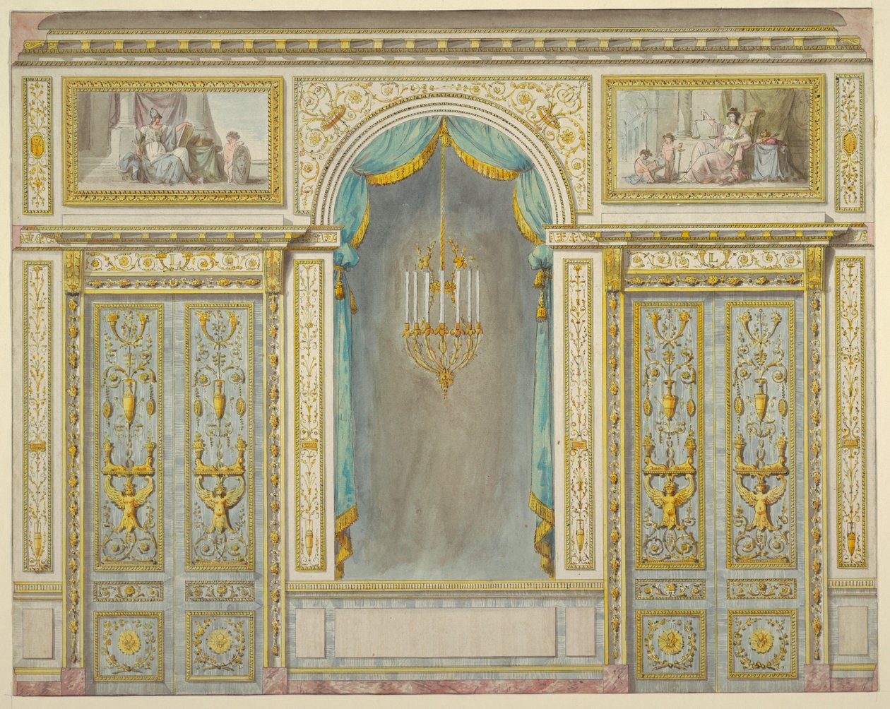 Projeto para a decoração da parede do apartamento de Maria Antonieta no Palácio de Fontainebleau de Unbekannt