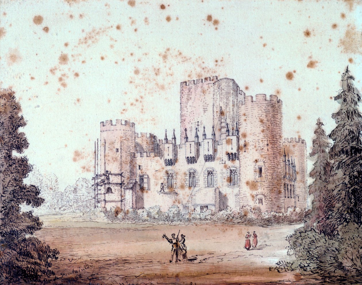 Projeto para o exterior de um edifício, 1868 de Unbekannt