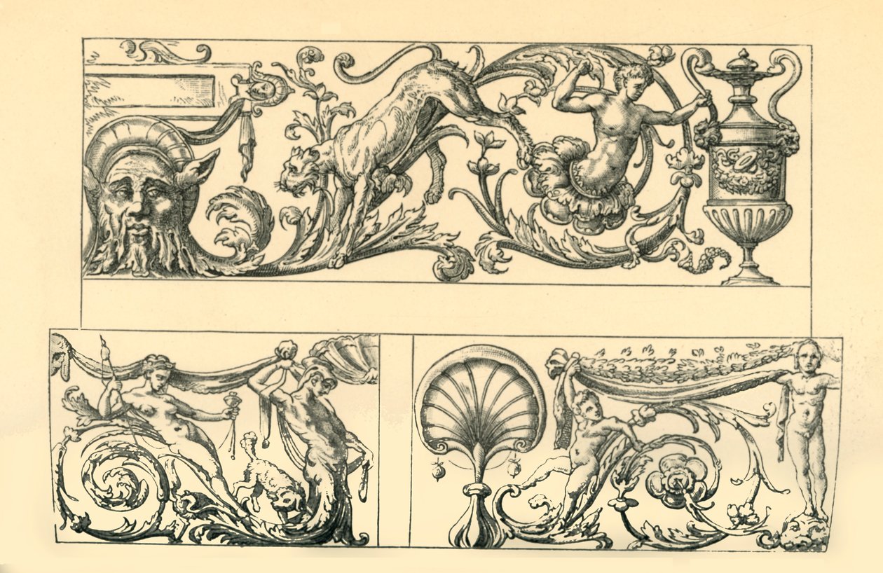 Projetos para frisos grotescos, século XVI, 1881. de Unbekannt