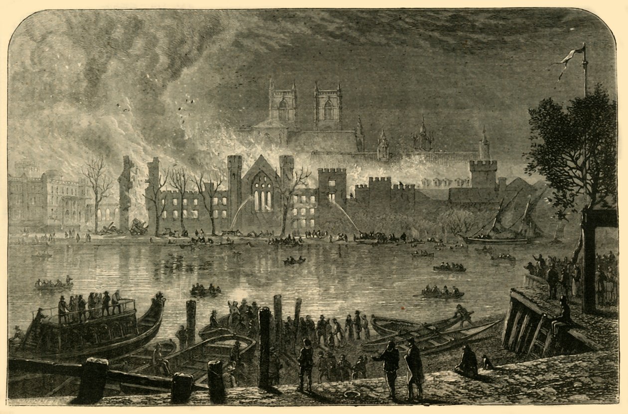 Destruição das Casas Antigas do Parlamento, 16 de outubro de 1834, 1881. de Unbekannt