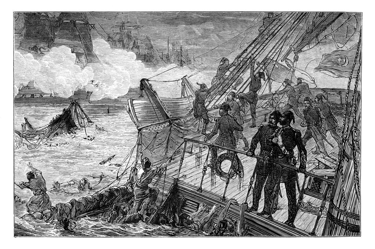 Destruição da frota turca em Sinope, 1853, 1900 de Unbekannt