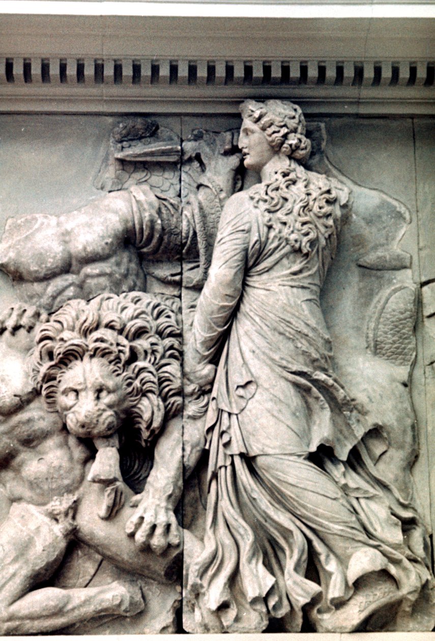 Detalhe do Grande Friso do Altar de Pérgamo, 180-159 aC de Unbekannt