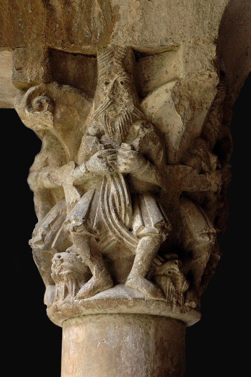 Detalhe de uma capital no claustro Sant Pere de Galligants, século XII de Unbekannt