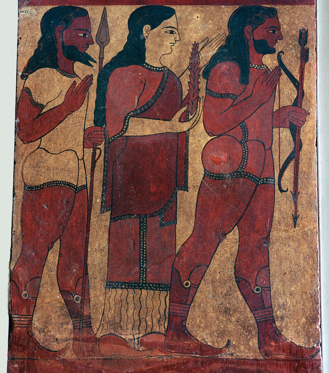 Detalhe de uma pintura tumba etrusca mostrando Ceres com atendentes, século VI aC de Unbekannt
