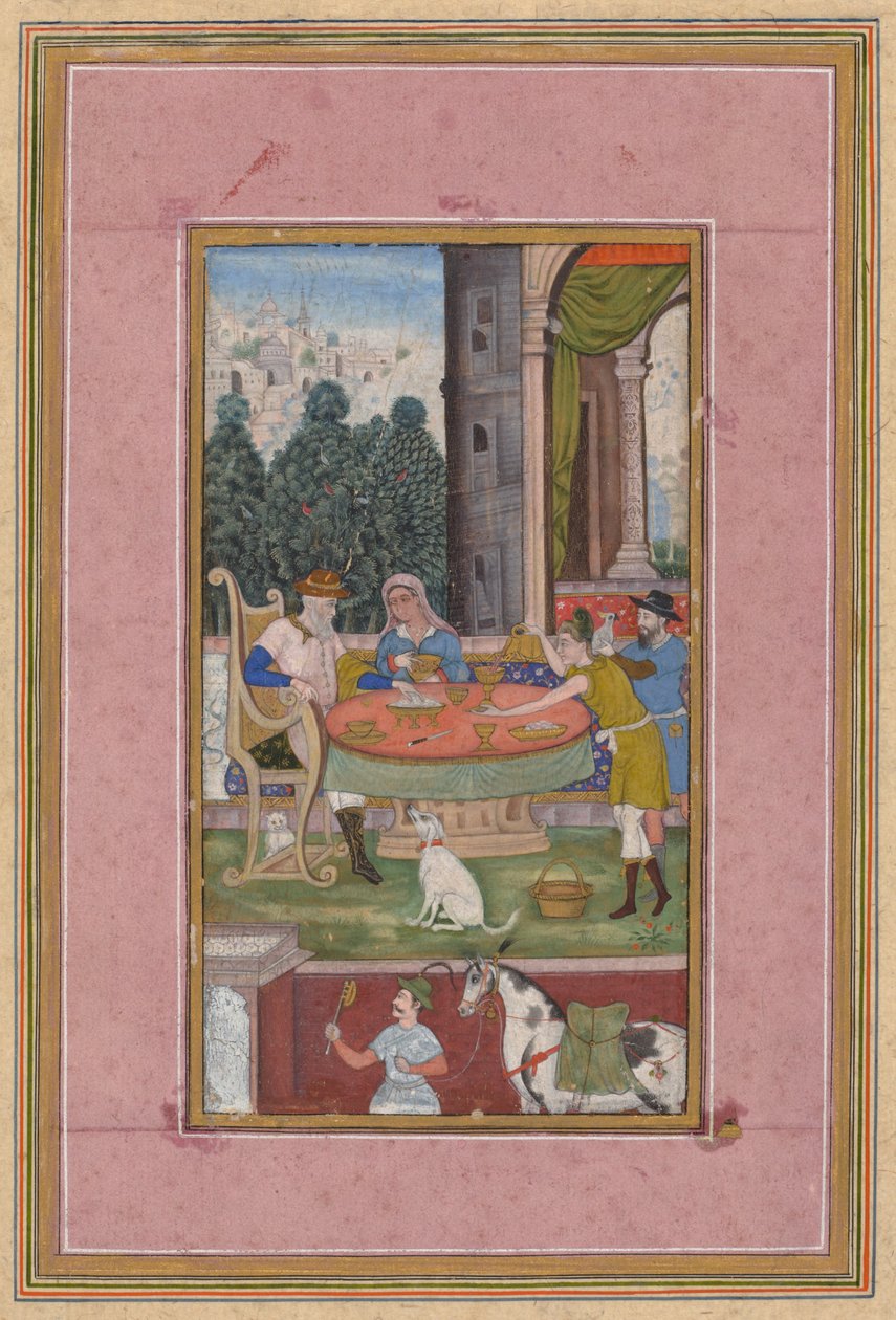 Cena de jantar com elementos europeus, c. 1590 de Unbekannt